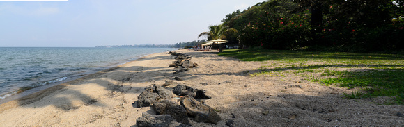 Beach at Serena hotel at Lake Kivu